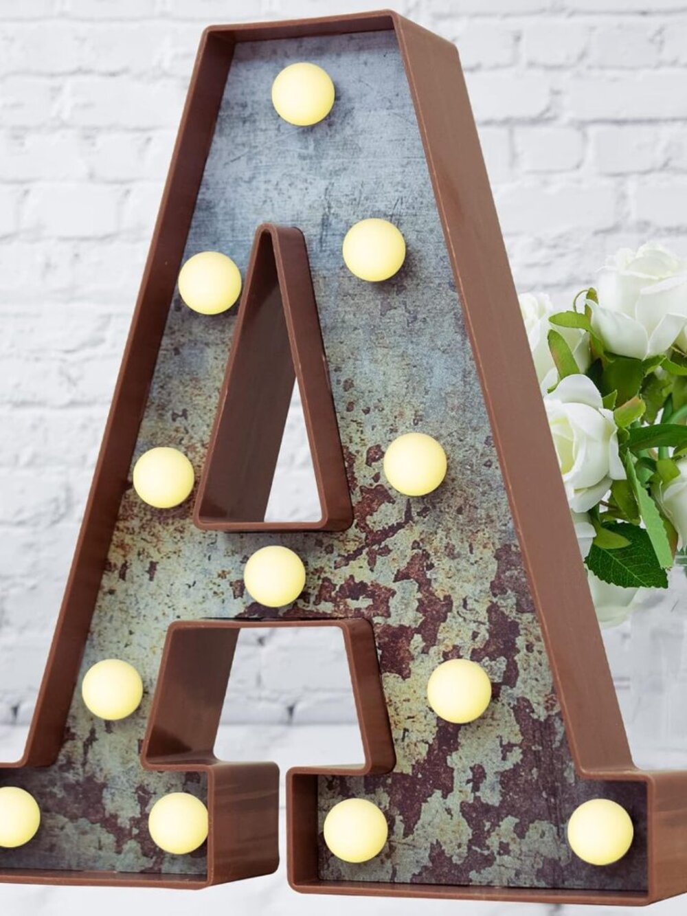 LED Marquee Light Up Letters Industrial Vintage Style Lighted Letters Rust Metal